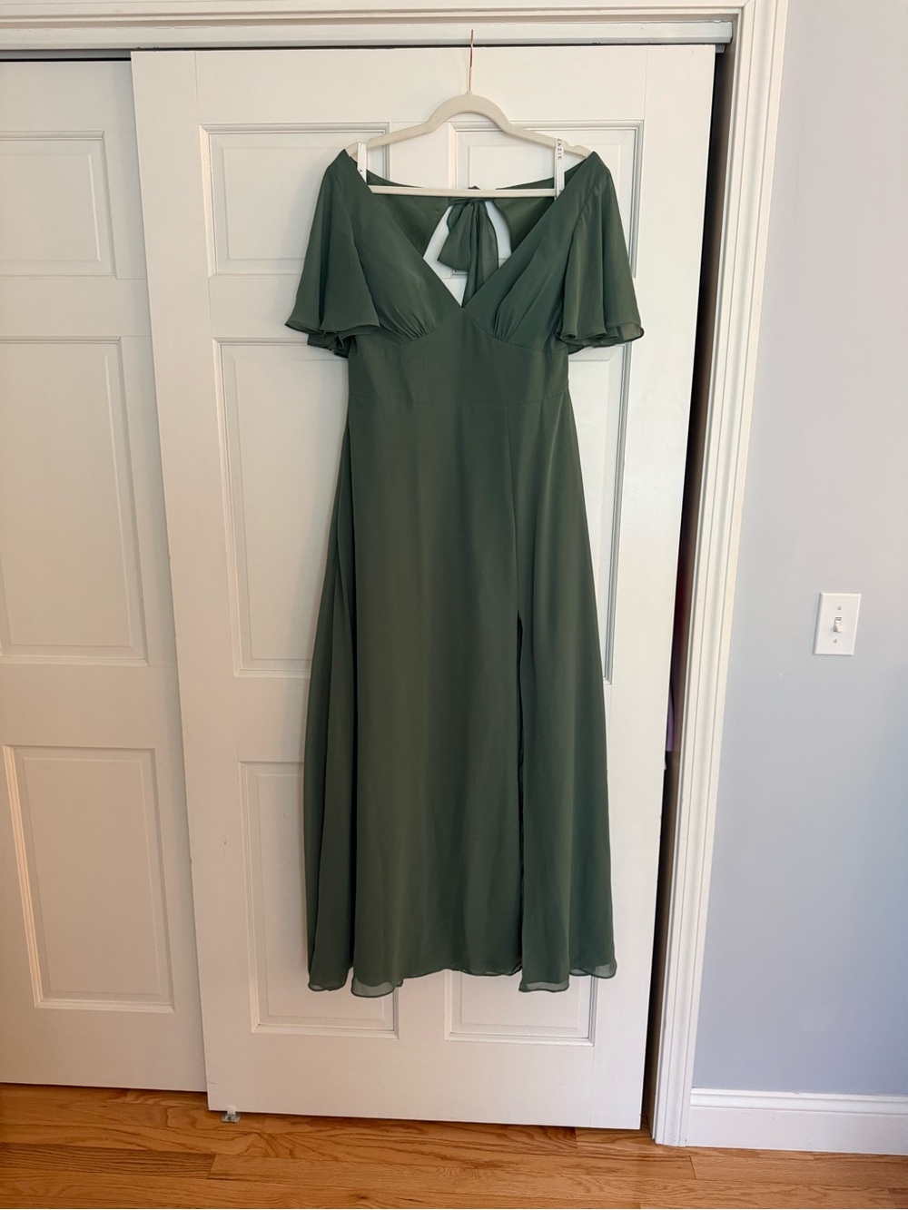 Azazie Kimber bridesmaid dress Eucalyptus
